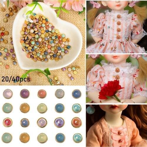 20/40pcs/Bag 4mm Mini Doll Pearl Buttons Ultra-small Pearl Buckle Doll Shoes Belt Buckle DIY 1/6 Doll Clothing Accessories