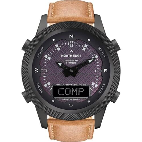 Solar Power Multifunctional Watch Outdoor Intelligent Sports Watch Compass Watch Waterproof Bracelet for Outdoor Camping