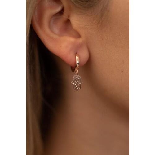 SRO Fashion Eli Model Rose Plated Silver Italian Earrings Modern Design Premium Jewelry For Women Hand Made Comfort Style