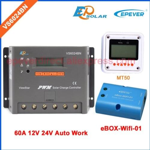 MT50 Remote Meter for user setting EPSolar PWM VS6024BN new controller built in lcd display Wifi BOX adapter 60A 60amps
