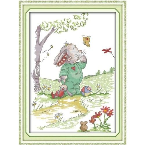 Christmas mouse cross stitch kit aida 14ct 11ct count print canvas cross stitches needlework embroidery DIY handmade