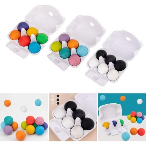 Rainbow Wooden Ball Set, 6 Pcs Colors Wooden Ball Toddler Toys Pre-School Educational Toy