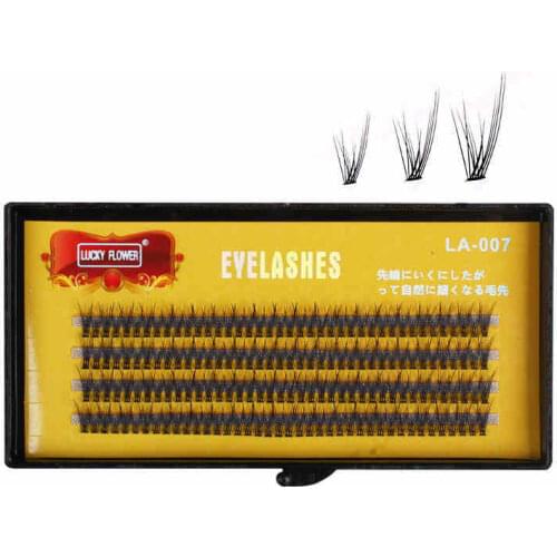 Lucky Flower 12 Roots V Type False Eyelashes Individual Lashes Fake Extension Eyelashes Natural Soft Long imitated mink Handmade