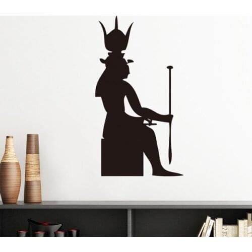 Ancient Egypt Pharaoh Scepter Totem Fresco Silhouette Illustration Wall Sticker Art Decals Mural DIY Wallpaper for Room Decal