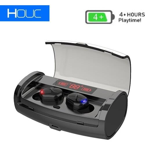 New M18 Wireless Bluetooth 5.0 Earphone Stereo Sport Headphone HIFI Earbuds Headset with 2600mAh Power Bank for Smartphone