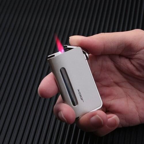 New Ultra-Thin Metal Jet Lighter Torch Turbo Windproof Gas Butane 1300 C Cigar Cigarettes Portable Lighters Smoking Accessories