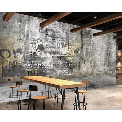 Beibehang Custom wallpaper 3d mural industrial wind retro vintage cement letter wall background painting wall papers home decor