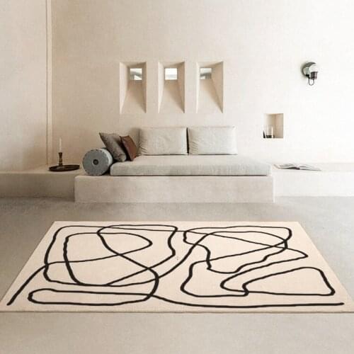 Simple Art Line Livingroom Carpet Fluffy Ins Style Carpet Bedroom Home Decor Sofa Coffee Table Area Rug Soft Floor Kid Play Mat