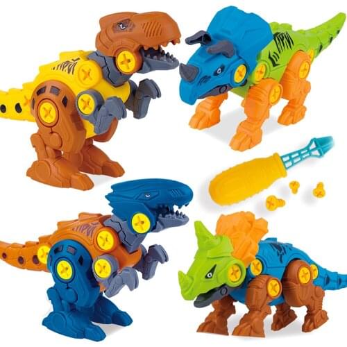 DIY Electric Drill Disassembly Assembly Dinosaur Toys Set Screw To Assemble Building Blocks Boy Educational Model Toy For Kids