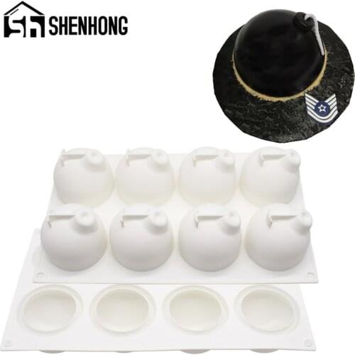 SHENHONG Silicone Molds 8 Cavity Land Mine Mousse Dessert Mould Bomb Shape Cake Mold Cake Decorating Tools Pastry Baking Pan