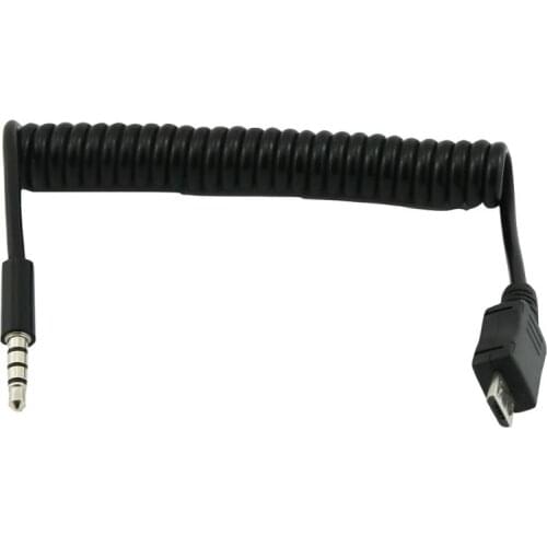 1x Micro USB 5Pin Male To 3.5mm Stereo Male Plug Coiled Spiral Adapter Connector Cable Cord 3FT/1M