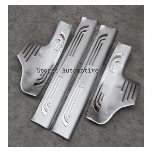 High Quality 4 Piece Built-in stainless steel door sill scuff plate for Honda CRV CR-V 2012 2013 2014 2015 car sticker With logo