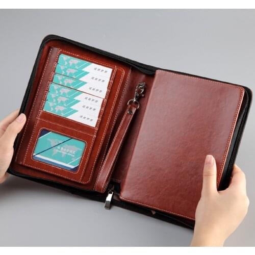 High-level business travel padfolio A5 file folder with a zipper manager bag for documents with notebook planner writing pad