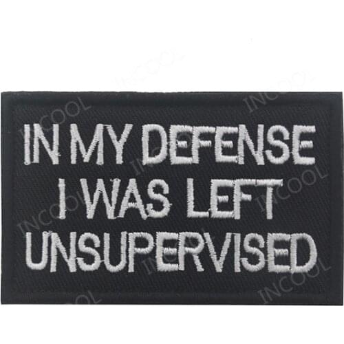 Funny I Was Left Unsupervised 3D Embroidery Patch Military Patches Tactical Combat Emblem Appliques Embroidered Badges
