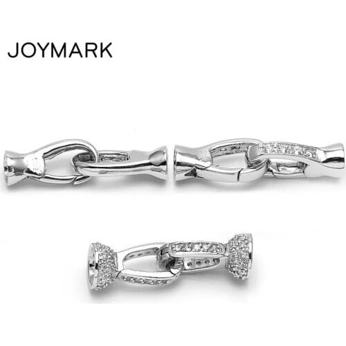 DIY Jewelry Accessories 925 Sterling Silver Clasp Connector Solid Silver Closures For Bracelets And Necklaces SC-CZ144