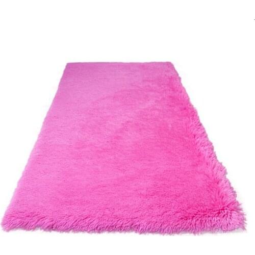 Factory On Sale! Wholesale Long Hair Soft Carpet Wine Red Bedroom Carpet Square Mat Living Room Carpet AnTi Slip Mat Door Rug