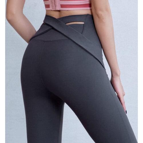 Women High Waist Running Tights Yoga Pants Trousers Workout Fitness Sports Gym Hiking Exercise Clothing Leggings For Female KC07