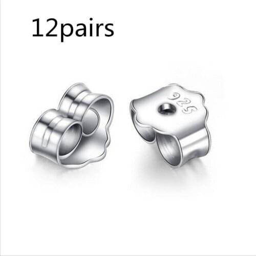12pairs/pack 925 sterling silver accessories ear plug earrings special accessories wholesale jewelry earrings accessories