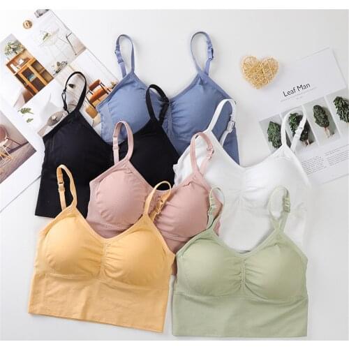 1PC/2PCS Cross buckle back Sling Seamless Bra Crop Tops Women wrap tube top womens sports yoga vest bra ladies Top With Pad