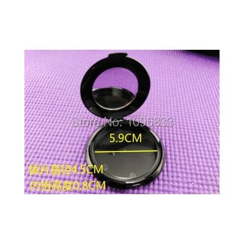 10g Cosmetic Powder Case, Black Puff Box, Make up Powder Compact, Powder box with Mirror, Empty Cosmetic Packing Case, 30pcs/Lot