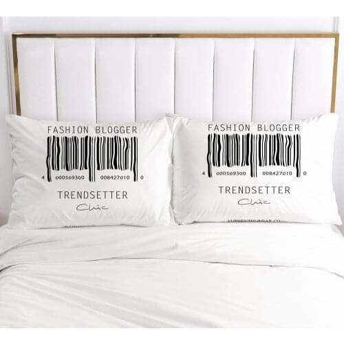 100% Polyester 2 pcs Pillowcase Simple Bar Code Style Printed Home Decorative Pillowcse Pillow Cover Decoraion Beddings