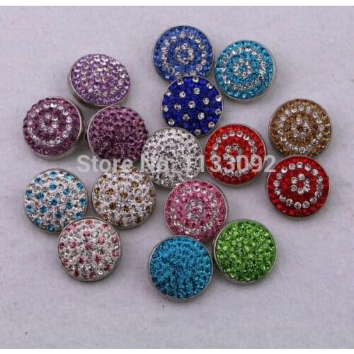 16colors!!! wholesale 160pcs/lot DIY diy snap buttons charms 20mm rhinestone metal snap buttons for snap button jewelry