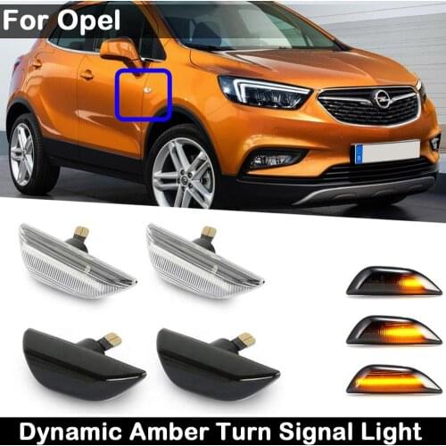 2Pcs For Opel Mokka 2012-2016 Mokka X 2016-2019 Chevrolet Trax 2013-2019 LED Side Marker Lamp Dynamic Amber Turn Signal Light