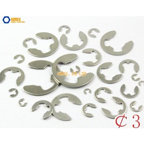 200 Pieces 3mm 304 Stainless Steel E Circlip Retaining Ring