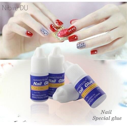 5pcsx3g Rhinestones Decoration With Nail Art UV Gel Nail Tips Glue Fast Drying False Manicure Glue