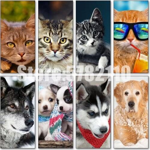 Dog 5D Diamond Painting Cat Full Square Diamond Embroidery Animals Pictures Of Rhinestones Mosaic Home Decor Cross Stitch Gifts