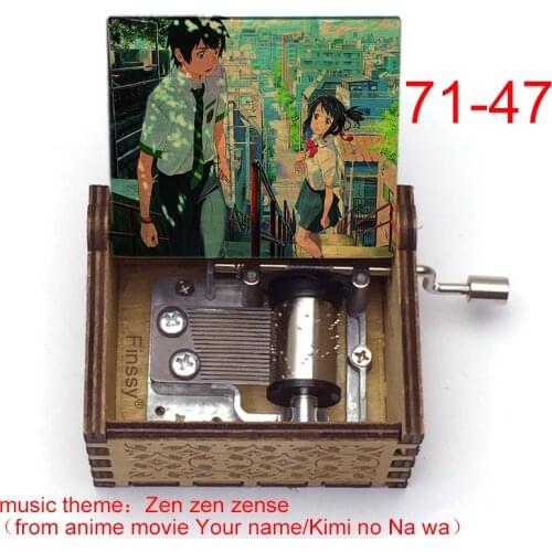 Anime Movie Your Name Theme Music Box Custom Song Zenzenzense Cartoon Wooden Music Decoratiion Home Birthday Christmas Gift