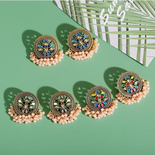 Boho Afghan Ethnic Drop Earrings For Women Pendient Gold Gyspy Silver Color Bell Ladies Indian Earring Jewelry