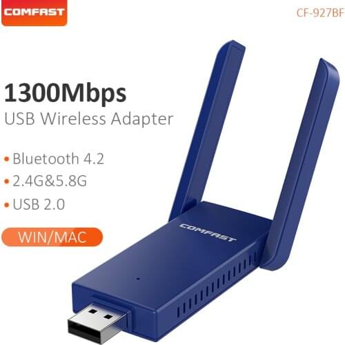 COMFATS USB Wifi Adapter wireless wifi receiver Lan wireless antenna 2.4+5.8GHz 1300Mbps Ethernet PC 11ac wifi usb network card