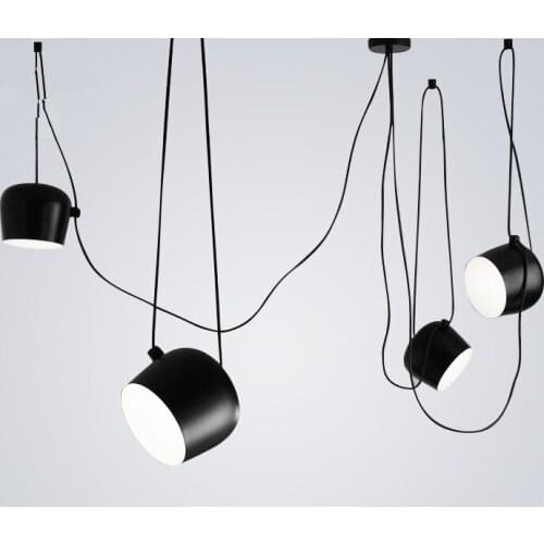 DIY Black White Pendant Light Nordic cover lampshade pendant lamp Adjustable cable hanging lamp for Dining room Living Room