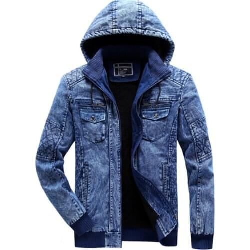 New Autumn Winter Denim Jacket Men Detachable Hooded Cowboy Men Jacket Vintage Thick Coat Mens Jeans Jackets Brand Clothing