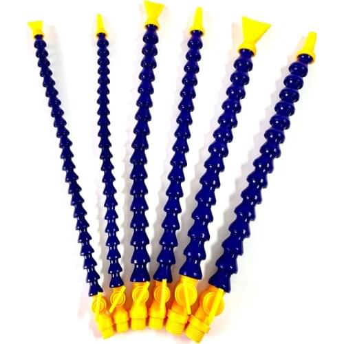 1/2 3/8 1/4'' 300mm 400mm Plastic Flexible Water Oil Coolant Tube Hose with Round Flat Nozzle for CNC Milling Lathe Cooling Pipe