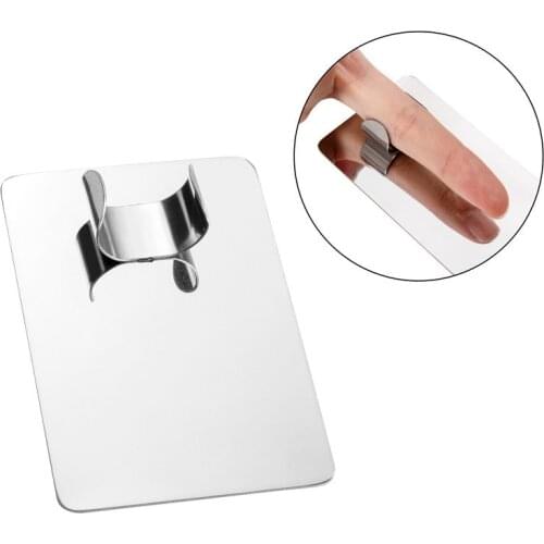 1PC Salon Manicure Finger Ring Color Palette Makeup Cream Foundation Mixing Palette Cosmetic Make Up Tool Stainless Steel Plate
