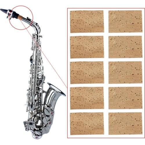 M MBAT 10pcs/Pack Saxophone Corks Sheet Soprano/ Tenor/ Alto Sax Neck Cork Saxophone Parts Musical Instrument Accessories
