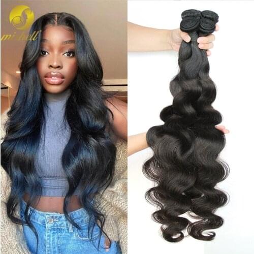 Mishel 28 30 32 34 40 Inch Brazilian Hair Body Wave 3 4 Bundles Remy Human Hair Bundles Remy Hair Extensions