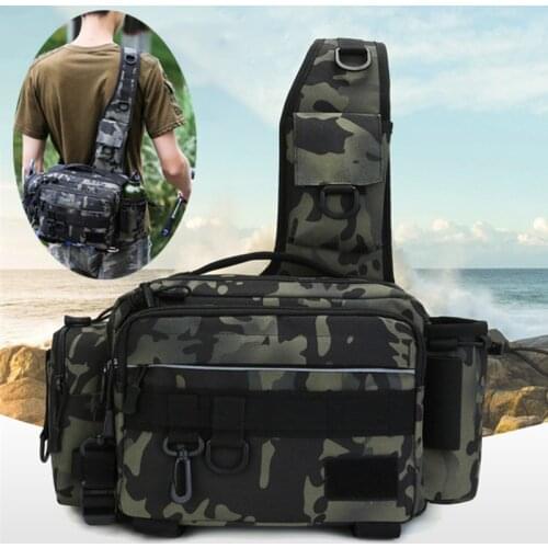 Multifunctional Fishing Tackle Bag Large Capacity One-shoulder Messenger Bag Storage Bag for Bait and Fishing Gear Fishing Bag