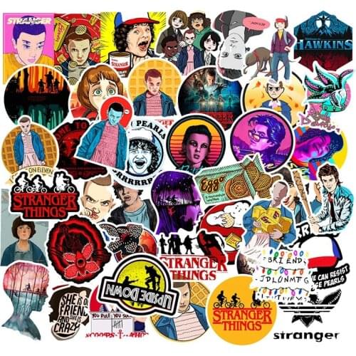 100pcs Stranger Things Stickers Laptop Pack Waterproof PVC Skateboard Snowboard Stikers Motorcycle Guitar Sticker Kids Toys Gift