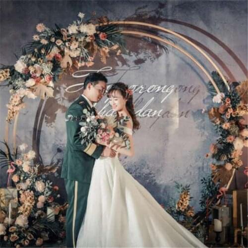 Outdoor Double Wedding Arch Round Ring Christmas Backdrop Stand Halloween Party Home Decoration Stage Background Circle Arch