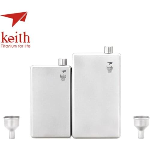 2019 New Keith 200ml Large Pure Titanium Hip Flask Flagon Portable Wine Whisky Pot Drinkware Sports Wine Flask Portable Outdoor
