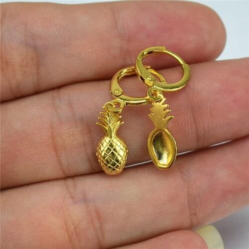 2021 new electroplating AAA micro cubic zirconia inlaid fruit small pineapple Earrings Jewelry womens gifts mens gifts