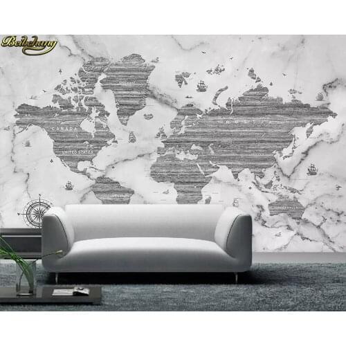 Beibehang Custom photo wallpaper mural world map white marble background wall papers home decor papel de parede infantil