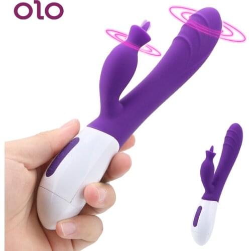 OLO Dildo Tongue Licking Vibrator Nipple Vagina Massage Female Masturbator Sex Toys Erotic Vibrators For Women 12 Frequency