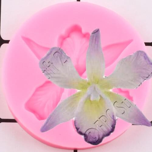 Orchid Silicone Mould Flower Wedding Fondant Cupcake Topper Decorating Tools Polymer Clay Candy Mold Chocolate Gumpaste Moulds