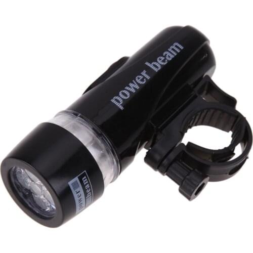 ALLOET 2 Modes Portable Light Mountain Bike Lights Front Lamp Torch 5 LED Flashlight Black Bicycle Light Bicycle Accessories