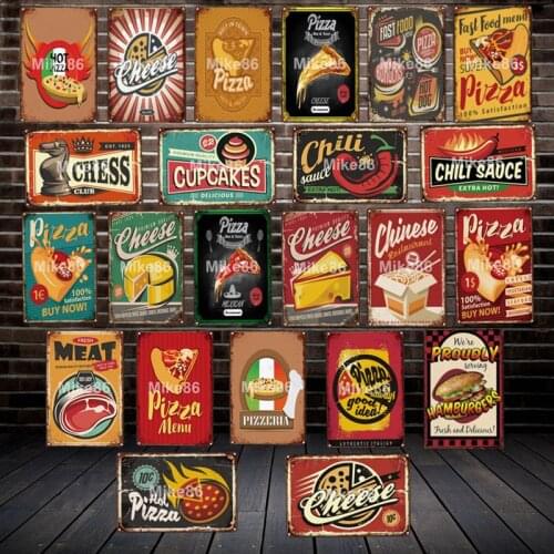 [ Mike86 ] Pizza Cheese CHILI SAUCE Metal Sign Vintage Store Retro Iron Painting Poster Art 20*30 CM LT-1902