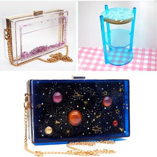 Clear Silicone Round DIY Dynamic Liquid Quicksand Bag Mold UV Resin Mold Craft